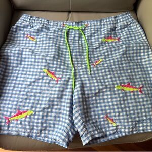 Vineyard Vines Blue Checkered Swim Shorts - Size L